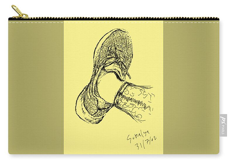 Foot Zip Pouch featuring the digital art Sixth by Sukalya Chearanantana