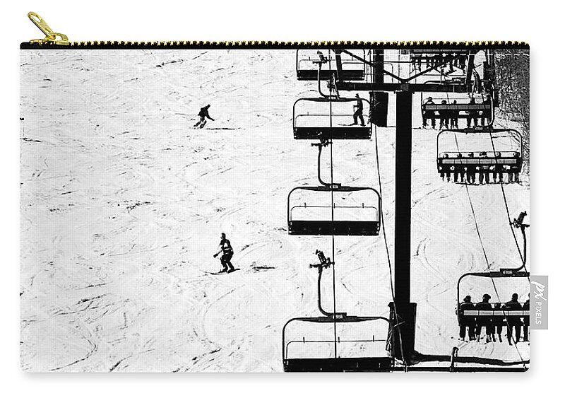 Skiing Zip Pouch featuring the photograph Skiing by Gail Shotlander