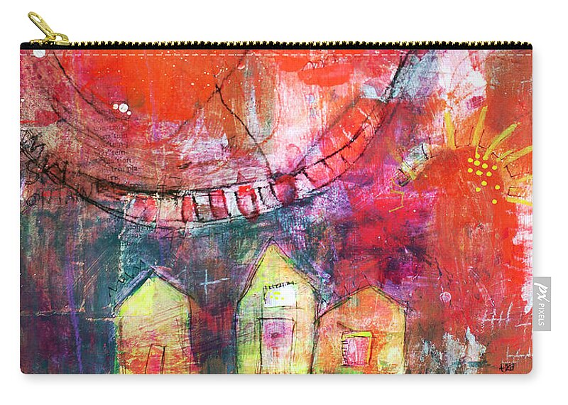 Contemporary Zip Pouch featuring the painting Sky Container 2 by Tonya Doughty