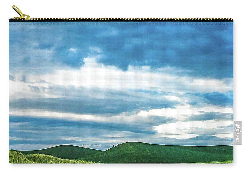 Sky Zip Pouch featuring the photograph Sky Over the Hills by Peggy Blackwell