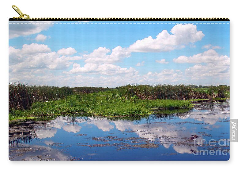 Beautiful Zip Pouch featuring the photograph Skyscape Reflections Blue Cypress Marsh near Vero Beach Florida C6 by Ricardos Creations