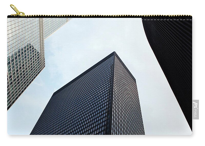 Downtown District Zip Pouch featuring the photograph Skyscrapers In Downtown Chicago by Lillisphotography