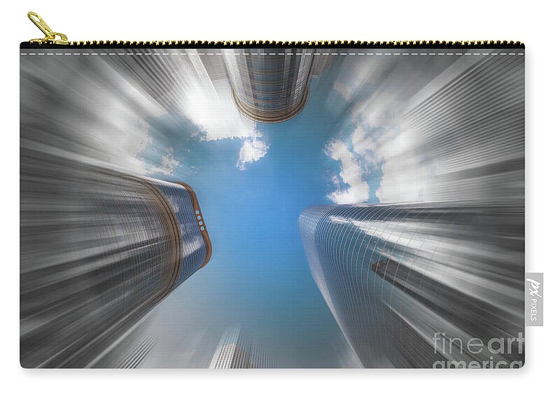 Houston Zip Pouch featuring the photograph Skyscrapers in Motion II by Raul Rodriguez