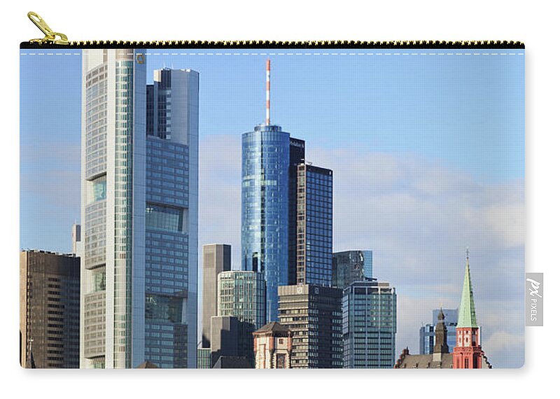 Outdoors Zip Pouch featuring the photograph Skyscrapers Of Frankfurt by Tom Bonaventure