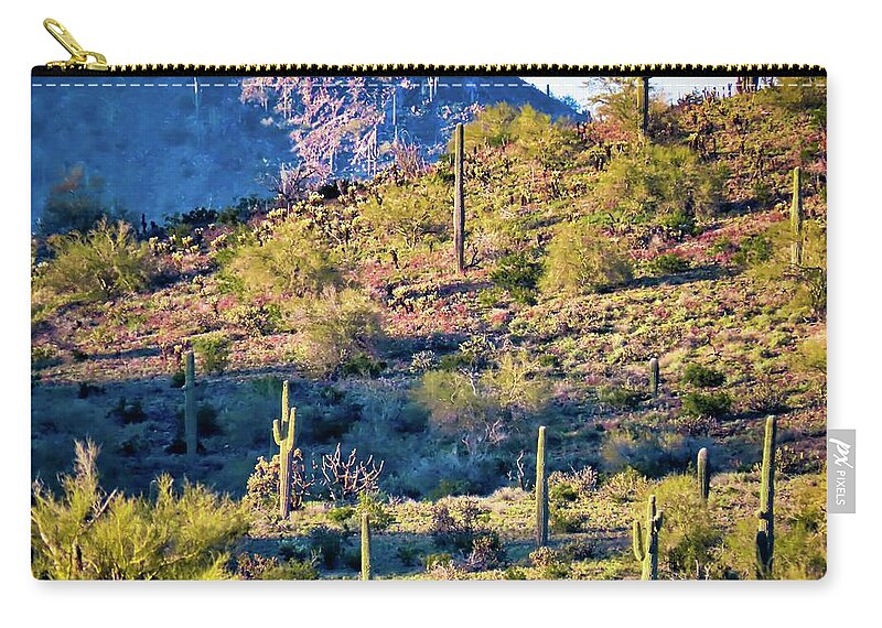 Arizona Carry-all Pouch featuring the photograph Slope of the Saguaros by Judy Kennedy