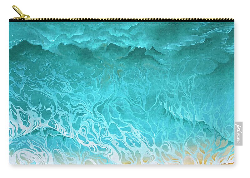Surf Zip Pouch featuring the painting Slow Rollers by William Love