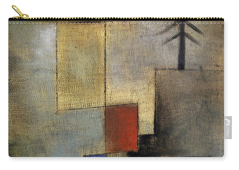 Paul Klee Zip Pouch featuring the painting Small Picture of Fir Trees, 1922 by Paul Klee