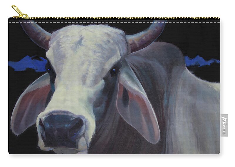 Farm Animals Zip Pouch featuring the painting Smoke by Carolyne Hawley