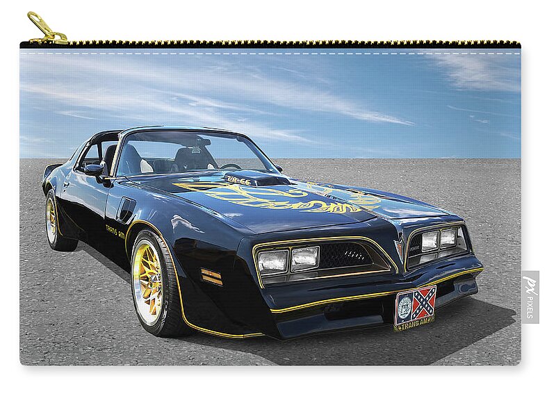 Pontiac Firebird Zip Pouch featuring the photograph Smokey And The Bandit Trans Am by Gill Billington