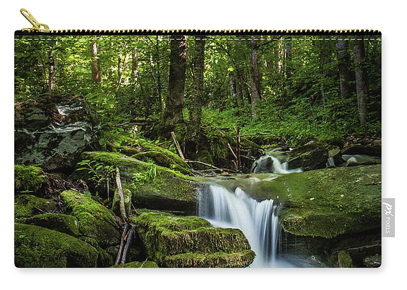 Smokey Mountains Zip Pouch featuring the photograph Smokey Mountain Serenity by Randall Allen
