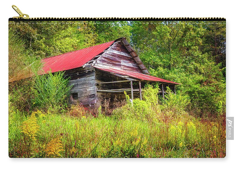 Appalachia Zip Pouch featuring the photograph Smoky Mountain Barn on an Autumn Afternoon by Debra and Dave Vanderlaan