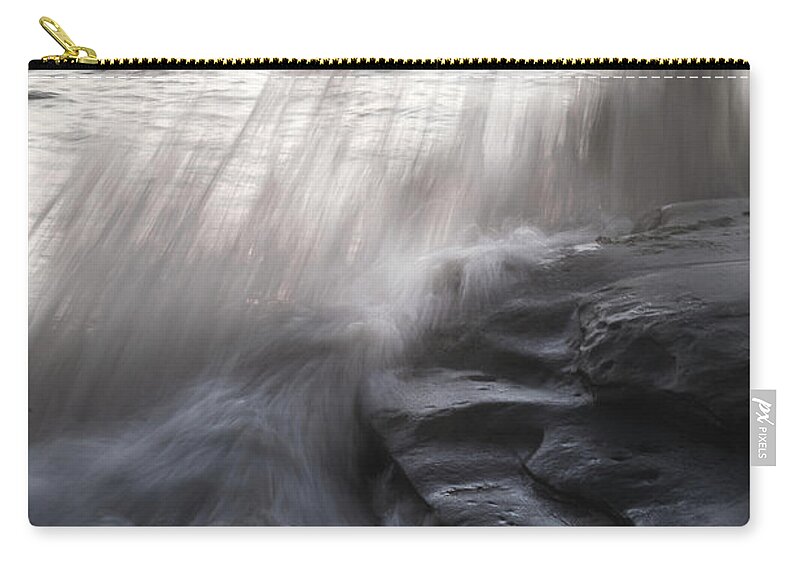 Beach Zip Pouch featuring the photograph Smoky Waters by Aaron Burrows