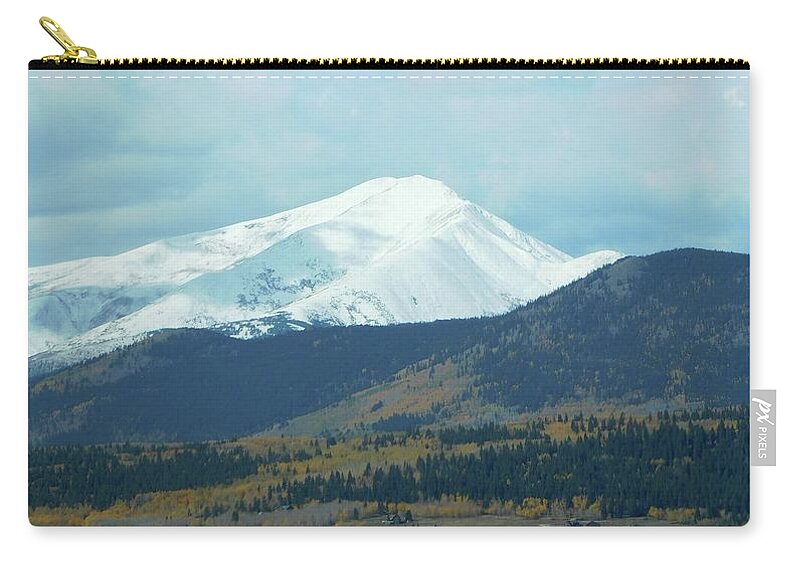 Mountains Zip Pouch featuring the photograph Snow Capped by Karen Stansberry