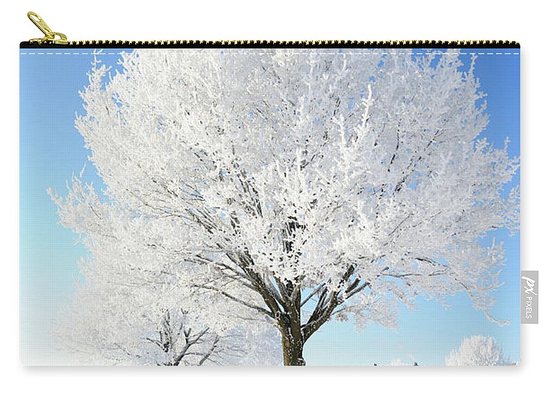 Snow Covered Trees In Winter Landscape Zip Pouch