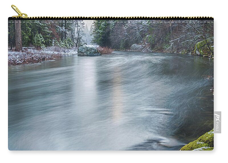 Yosemite Zip Pouch featuring the photograph Snow Dusted Morning 2 by Anthony Michael Bonafede