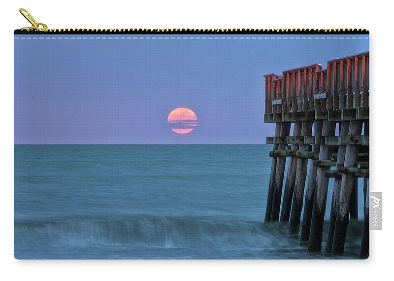 Snow Moon Zip Pouch featuring the photograph Snow Moon by Russell Pugh