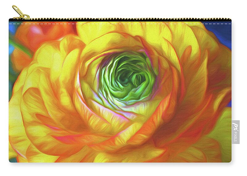 Flower Zip Pouch featuring the mixed media Soaking in Sunshine 7 by Lynda Lehmann