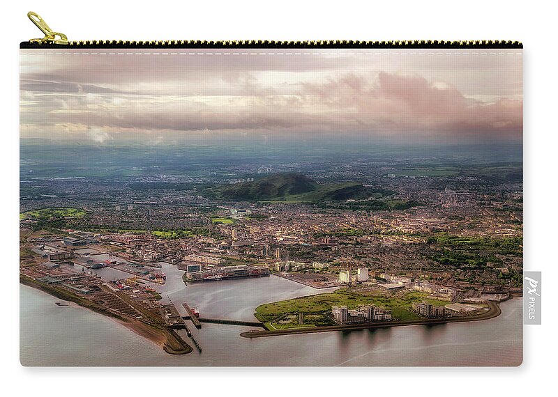 Leith Zip Pouch featuring the photograph Soaring above the Water of Leith - Leith, Scotland - Edinburgh Aerial by Jason Politte