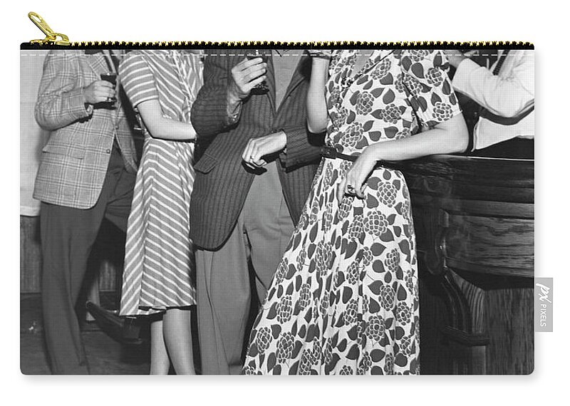 People Zip Pouch featuring the photograph Socializing At A Bar by George Marks