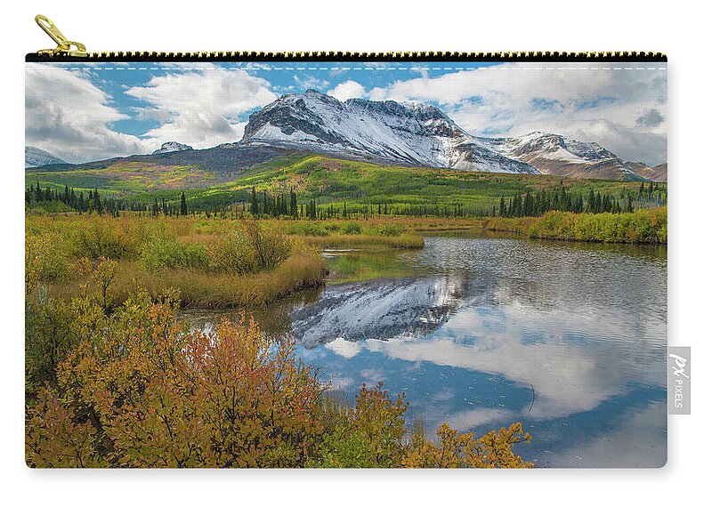 00575351 Zip Pouch featuring the photograph Sofa Mountain, Waterton Lakes by Tim Fitzharris
