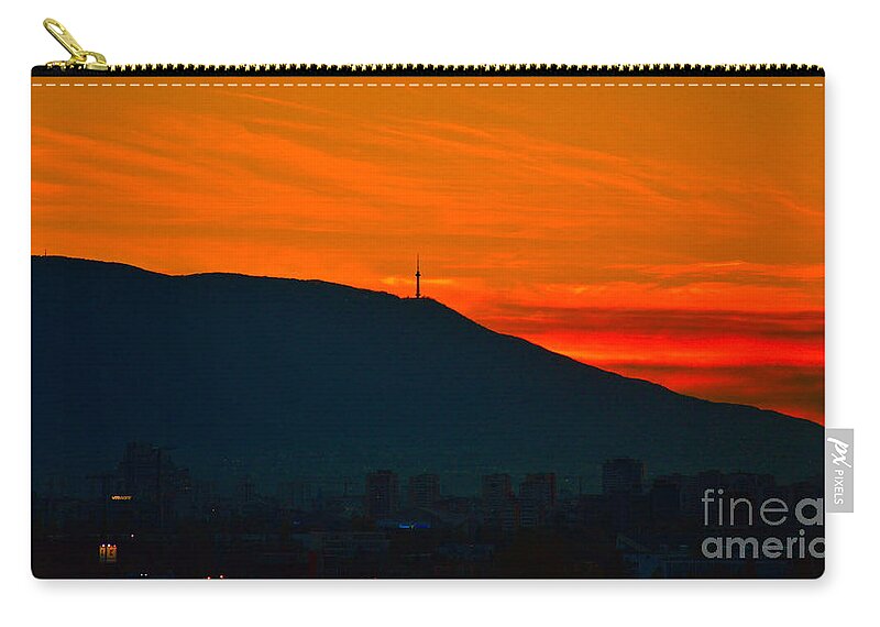 Sky Zip Pouch featuring the photograph Sofia South Sunset by Yavor Mihaylov