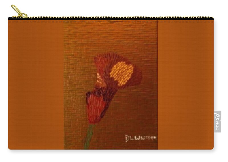 Lilly Zip Pouch featuring the painting Solitary Lilly by Darren Whitson