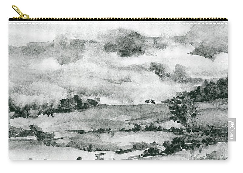 Face Mask Zip Pouch featuring the painting Solitude by Lois Blasberg