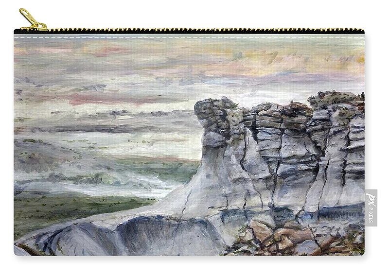 Petrified Forest Zip Pouch featuring the painting Something New by William Brody