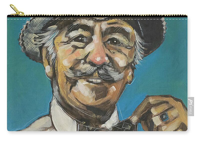 Man Zip Pouch featuring the painting Song and Dance Man by Tim Nyberg