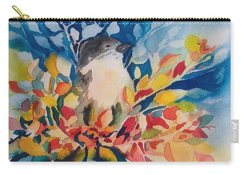Bird Zip Pouch featuring the painting Song bird by Sonia Mocnik