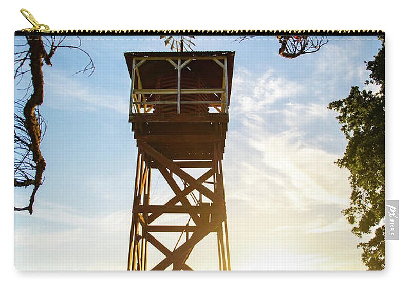 Windmill Zip Pouch featuring the photograph Sonoma Valley Windmill Tower by Aileen Savage