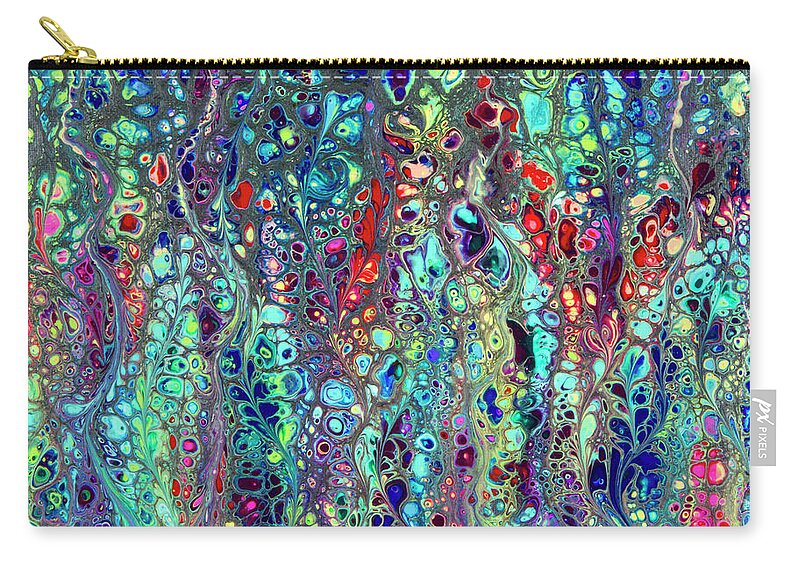 Poured Acrylics Zip Pouch featuring the painting Sorcerer's Garden by Lucy Arnold