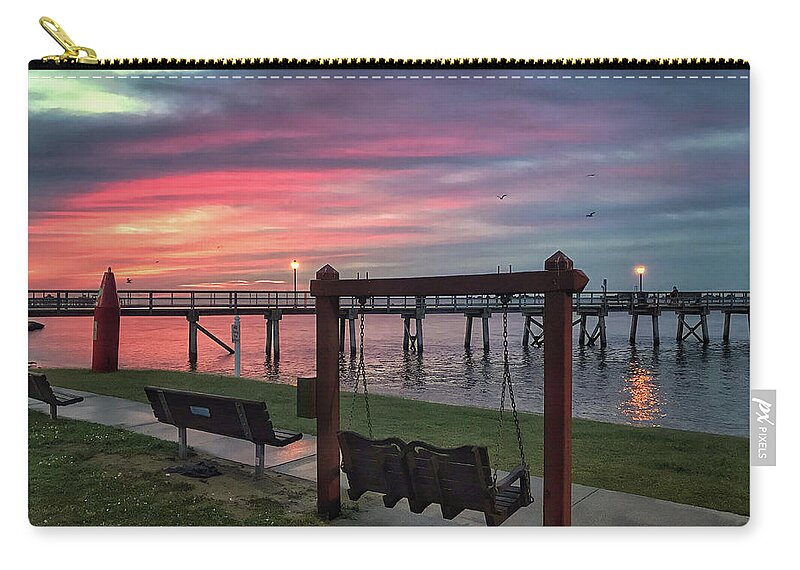 Southport Zip Pouch featuring the photograph Southport Swings by Nick Noble