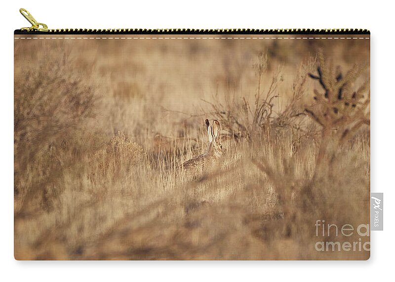 Desert Rabbit Zip Pouch featuring the photograph Southwest Bunny by Robert WK Clark