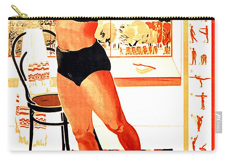 Woman Zip Pouch featuring the digital art Soviet sport poster by Long Shot