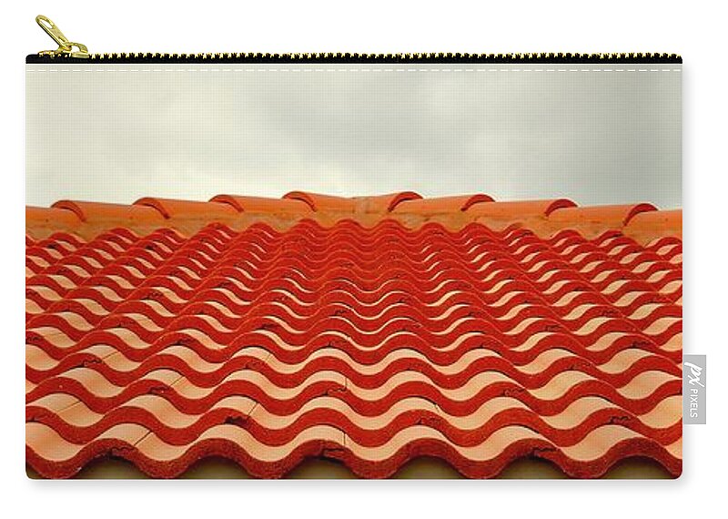 Roof Zip Pouch featuring the photograph Spainish Tile Waves by Alida M Haslett