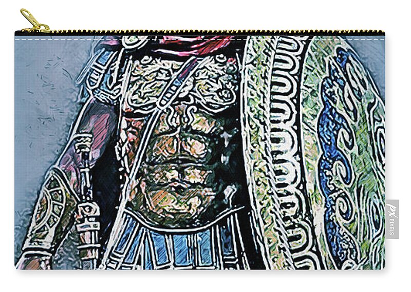 Spartan Warrior Zip Pouch featuring the painting Spartan Hoplite - 28 by AM FineArtPrints