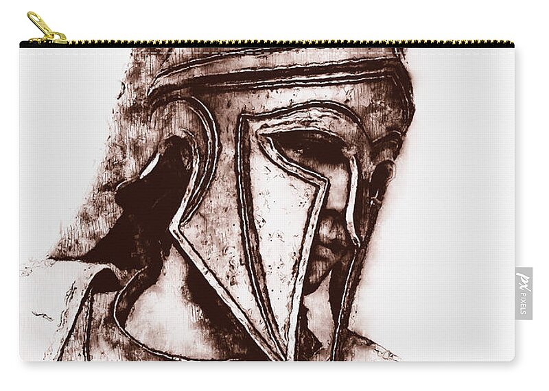 Spartan Warrior Zip Pouch featuring the painting Spartan Hoplite - 53 by AM FineArtPrints