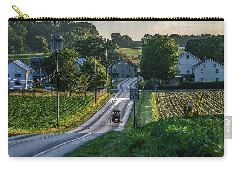 Amish Zip Pouch featuring the photograph Speed Limit by Tana Reiff