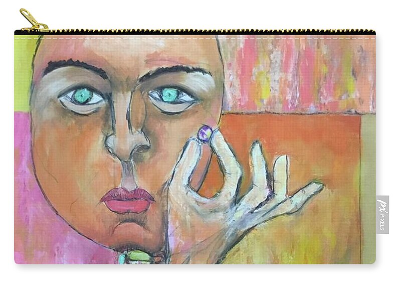 Ricardosart37 Zip Pouch featuring the painting Sphere Essence by Ricardo Penalver deceased