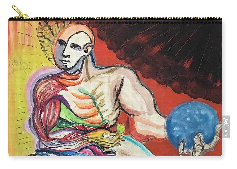 Ricardosart37 Zip Pouch featuring the painting Sphere Power by Ricardo Penalver deceased