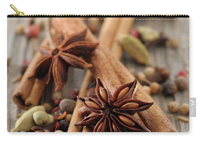 Spice Zip Pouch featuring the photograph Spices by Riou