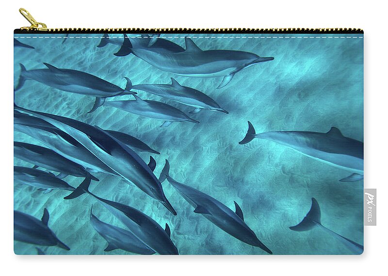 Underwater Carry-all Pouch featuring the photograph Spinner Dolphins by M Swiet Productions