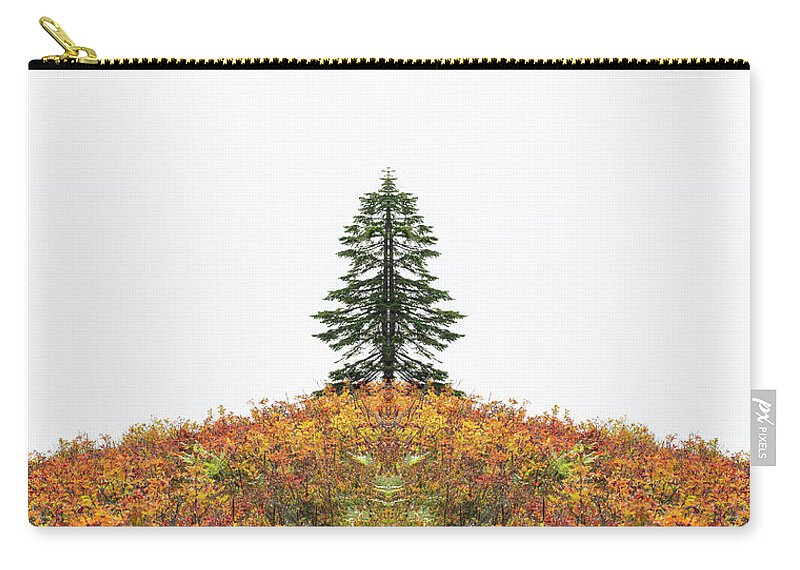 Fall Season Zip Pouch featuring the digital art Split Tree by Pelo Blanco Photo