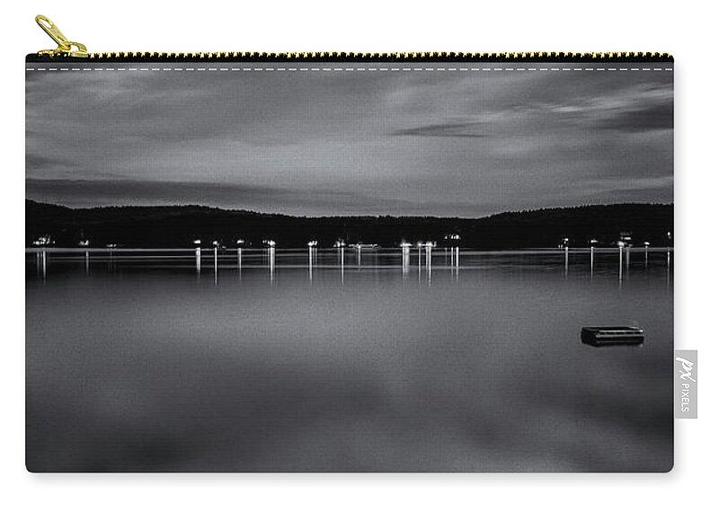 Spofford Lake New Hampshire Zip Pouch featuring the photograph Spofford Lake Moon by Tom Singleton