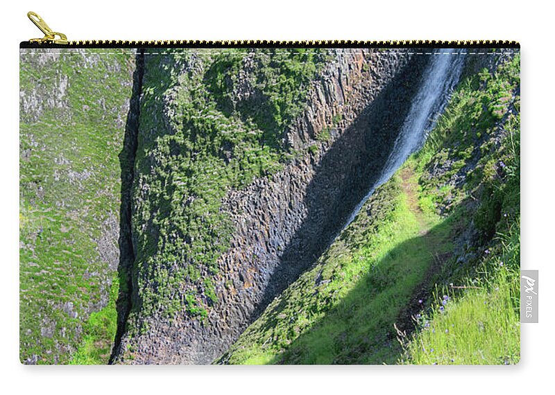 Waterfall Zip Pouch featuring the photograph Spring Cascade At Table Mountain by Frank Wilson