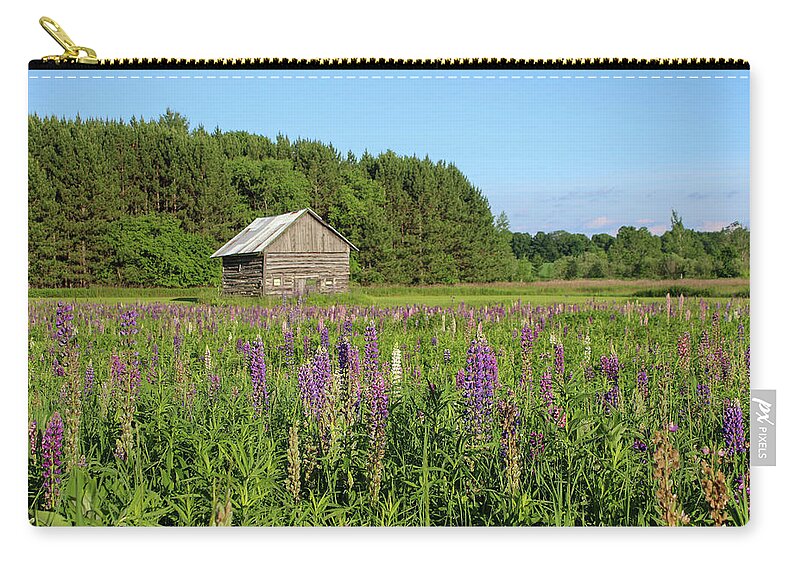 Lupine Zip Pouch featuring the photograph Spring Lupine Farm 32 by Brook Burling