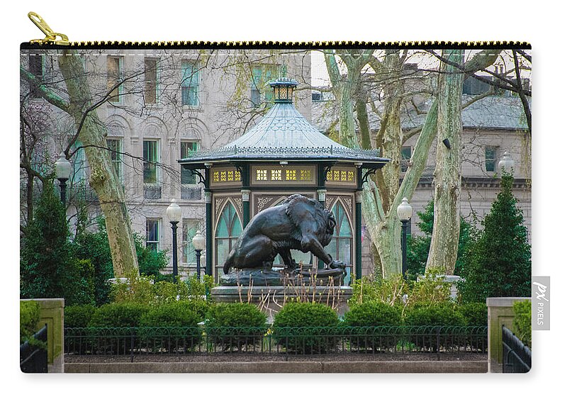 Spring Zip Pouch featuring the photograph Spring Morning in April - Rittenhouse Square by Bill Cannon