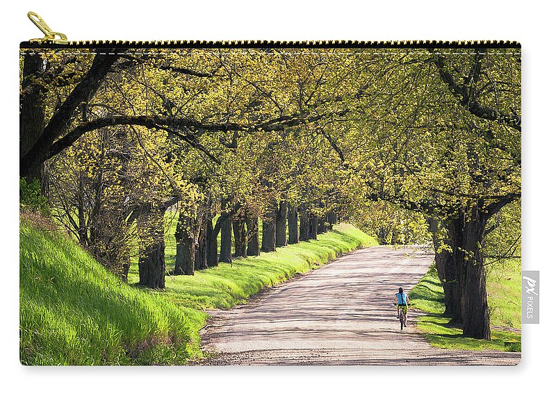 Spring Zip Pouch featuring the photograph Spring on Darling Hill by Tim Kirchoff