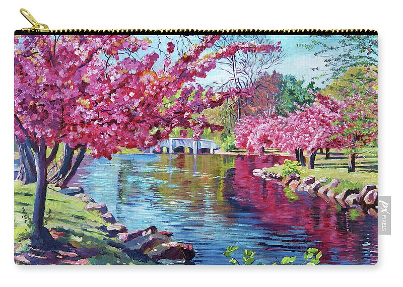 Landscape Zip Pouch featuring the painting Spring Soliloquy by David Lloyd Glover